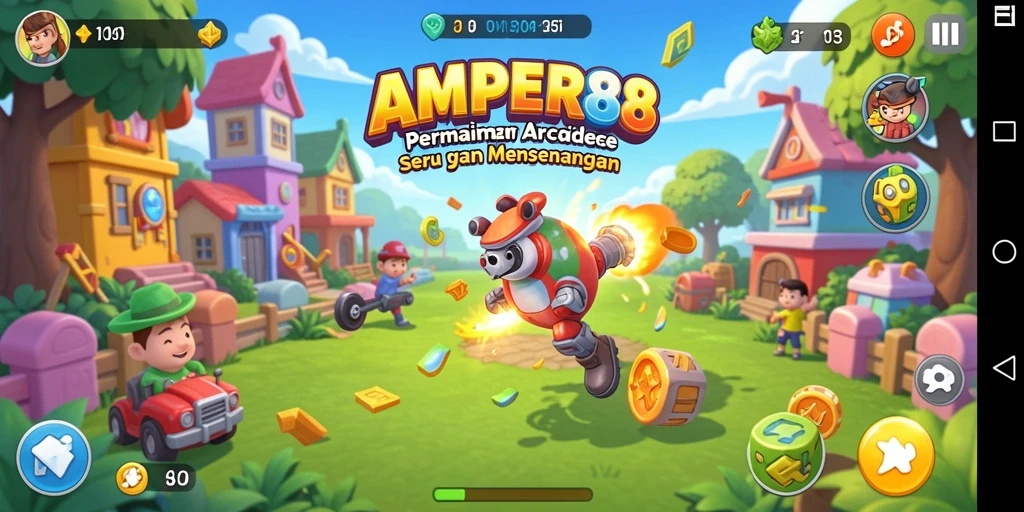 Tampilan gameplay yang seru dan menantang dalam AMPER88.