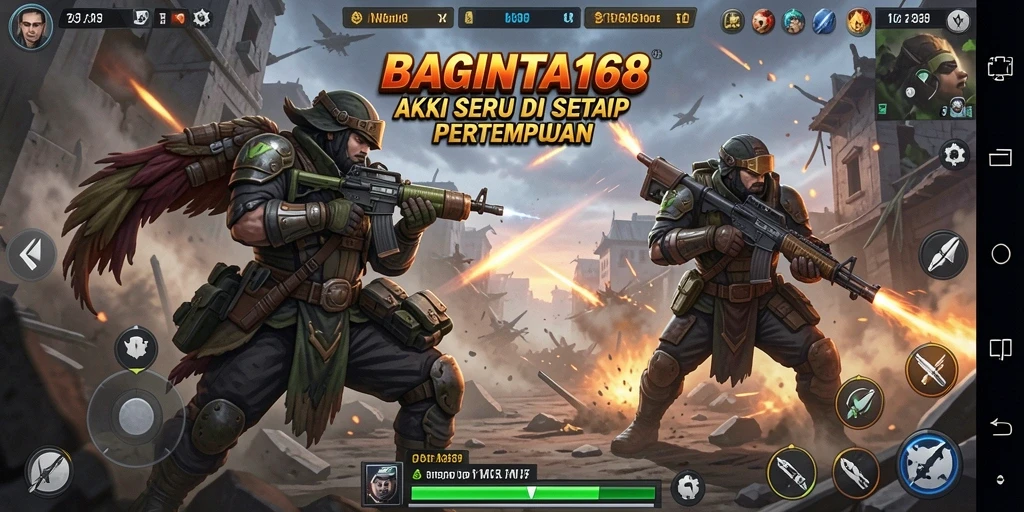 Screenshot menunjukkan aksi mendebarkan di BAGINTA168.