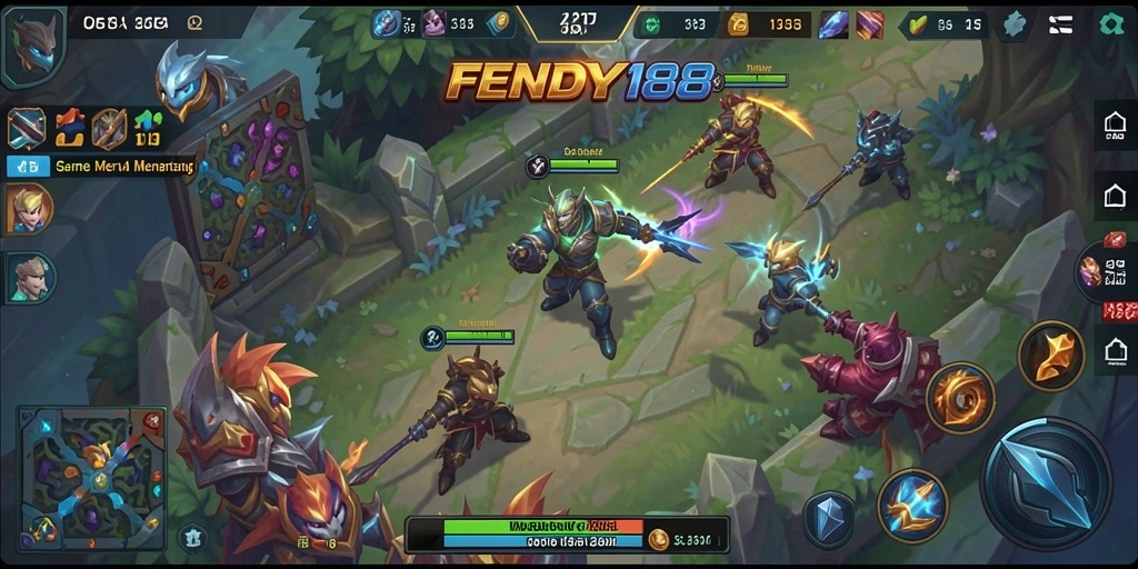 Tampilan gameplay seru dari FENDY188 dalam arena pertarungan MOBA.