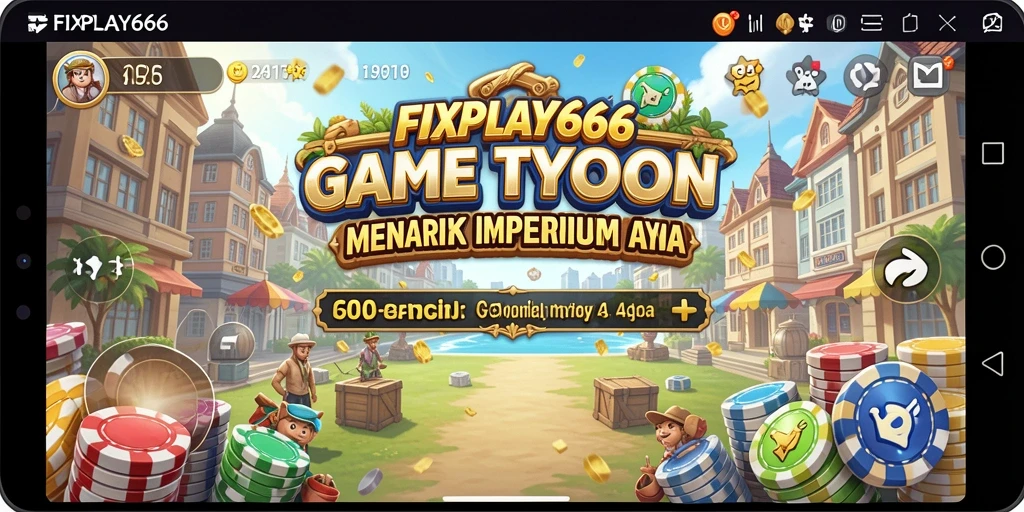 Tampilan gameplay FIXPLAY666 yang seru dan interaktif dalam membangun bisnis Tycoon.