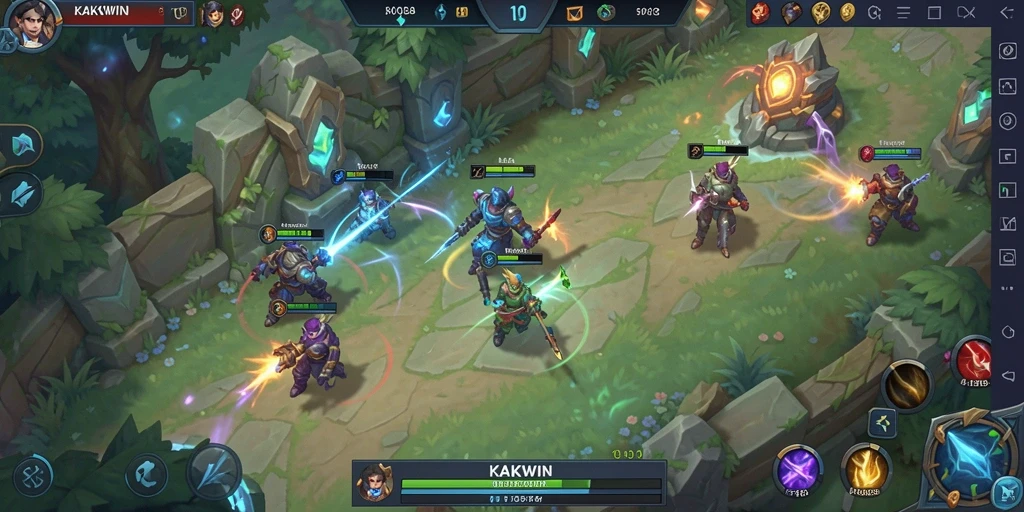 Tampilan gameplay KAKWIN yang mendebarkan dan strategis.