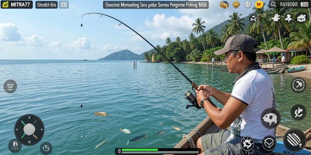 Gameplay memancing yang seru dan penuh tantangan.