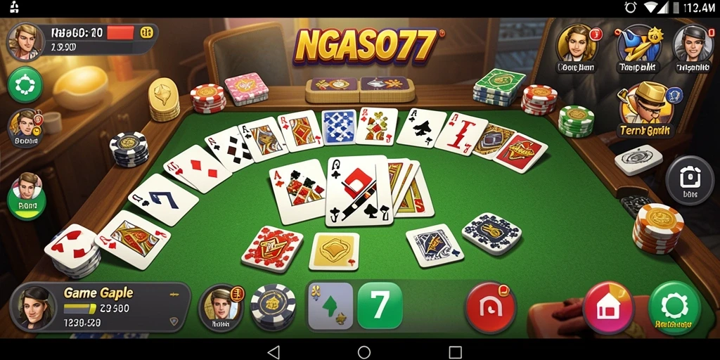 Screenshot gameplay NGASO77 menampilkan aksi seru permainan Gaple.
