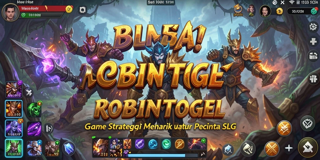 Tampilan gameplay seru di ROBINTOGEL yang menampilkan strategi dan pertempuran.