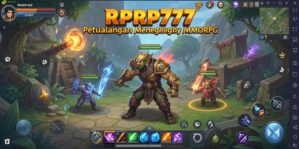 Screenshot dari gameplay RPRP777 yang menampilkan aksi seru MMORPG.
