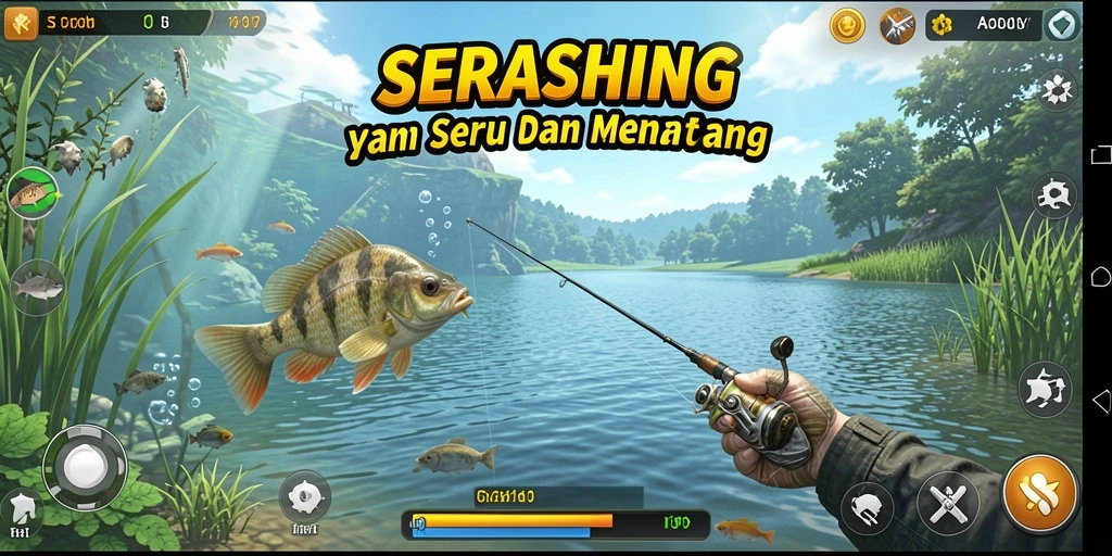 Gameplay SERURP yang mengasyikkan saat memancing.