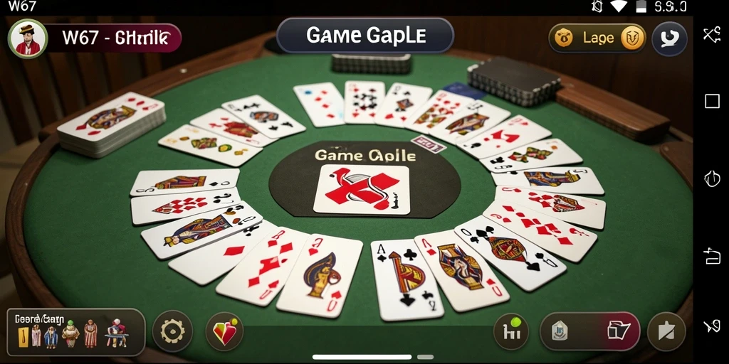 Screenshot W67 menampilkan pengalaman gameplay Gaple yang mendebarkan.