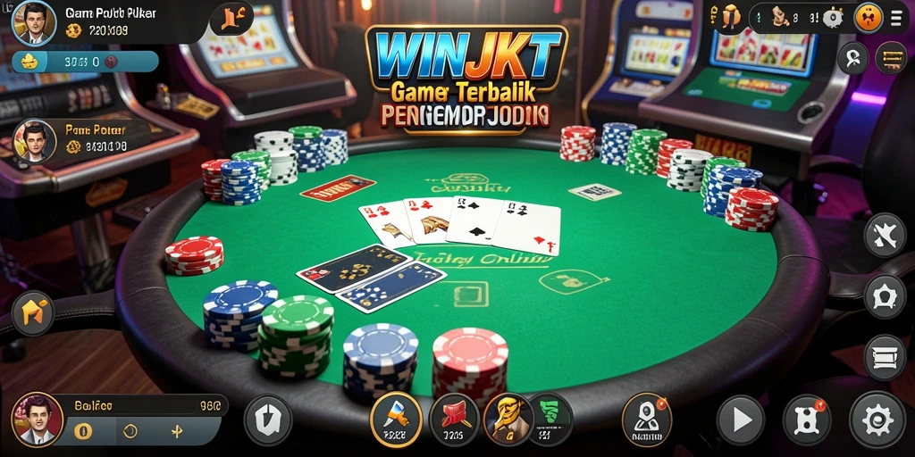 Screenshot gameplay WINJKT menunjukkan pengalaman bermain Poker yang mendebarkan.