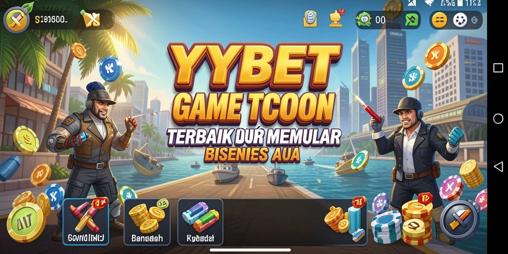 Screenshot gameplay YYBET menampilkan manajemen bisnis yang penuh strategi.